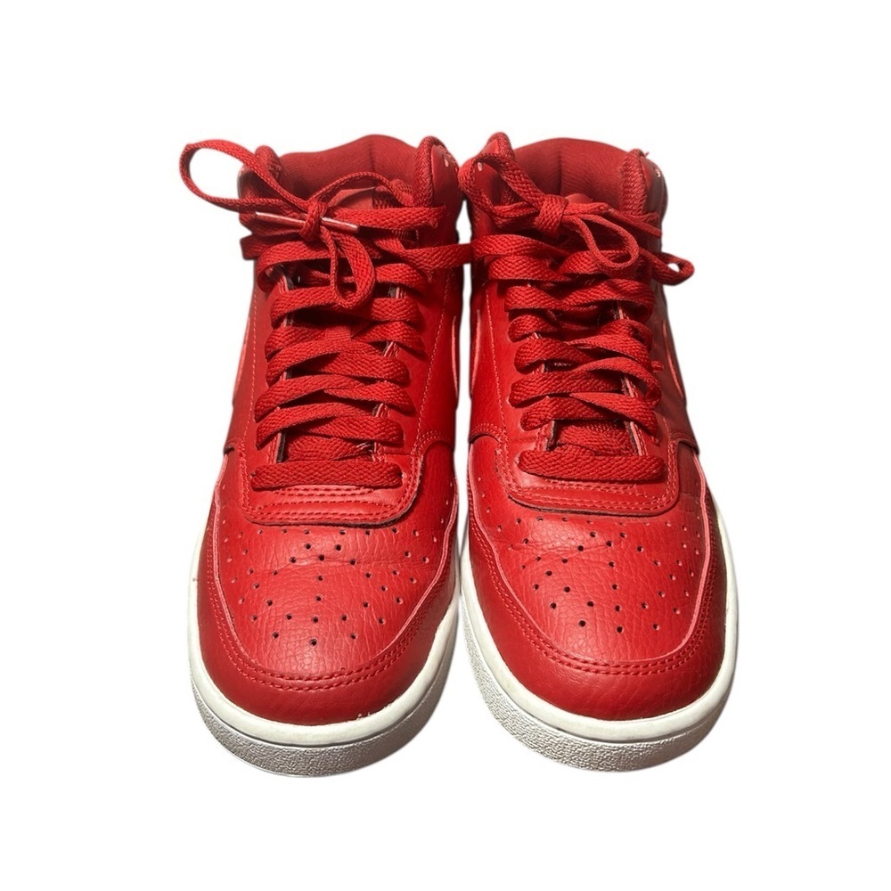 {Nike} Women’s Mid Red Court Vision Sneakers